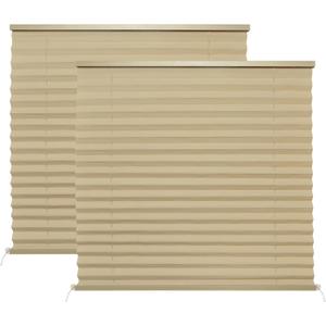NOVINO RV Blinds Pleated Shades, RV Blinds Shade 26" W x 24" L, RV Window Shade Shutters for RV Camper Travel Trailers-2 Pack (Tan)