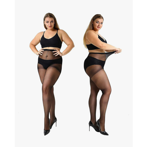 MANZI 3 Pairs Plus Size Pantyhose for Women 20 Denier Sheer Stocking, Size 2XL