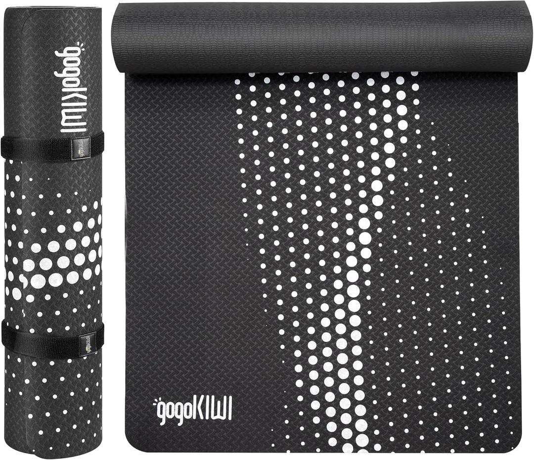 Gogokiwi Thick Yoga Mat w/Carrying Strap (72“L x 30"W) for Men & Women - Non Slip Extra Wide and Long Fitness & Exercise Mat for Home Gym Workout, Floor, Pilates, and Stretching