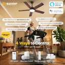 Ensenior 52 Inch Smart Ceiling Fans with Lights, 3-Way Control, 5-Blade | Alexa & App & Remote control, Quiet Reversible Motor, < 30 dB, Dual-finish Blades, Dimmable, 6 Speeds, 3CCT, Memory, Timer
