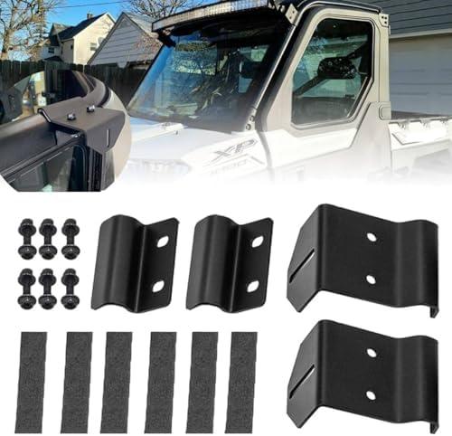 KANGIKX Upper Winshield Pro-fit Cage Light Bar Brackets Curved Straight 50 inch LED Brackets fit for 2013-2020 Polaris Ranger 500 570 XP 900 XP 1000