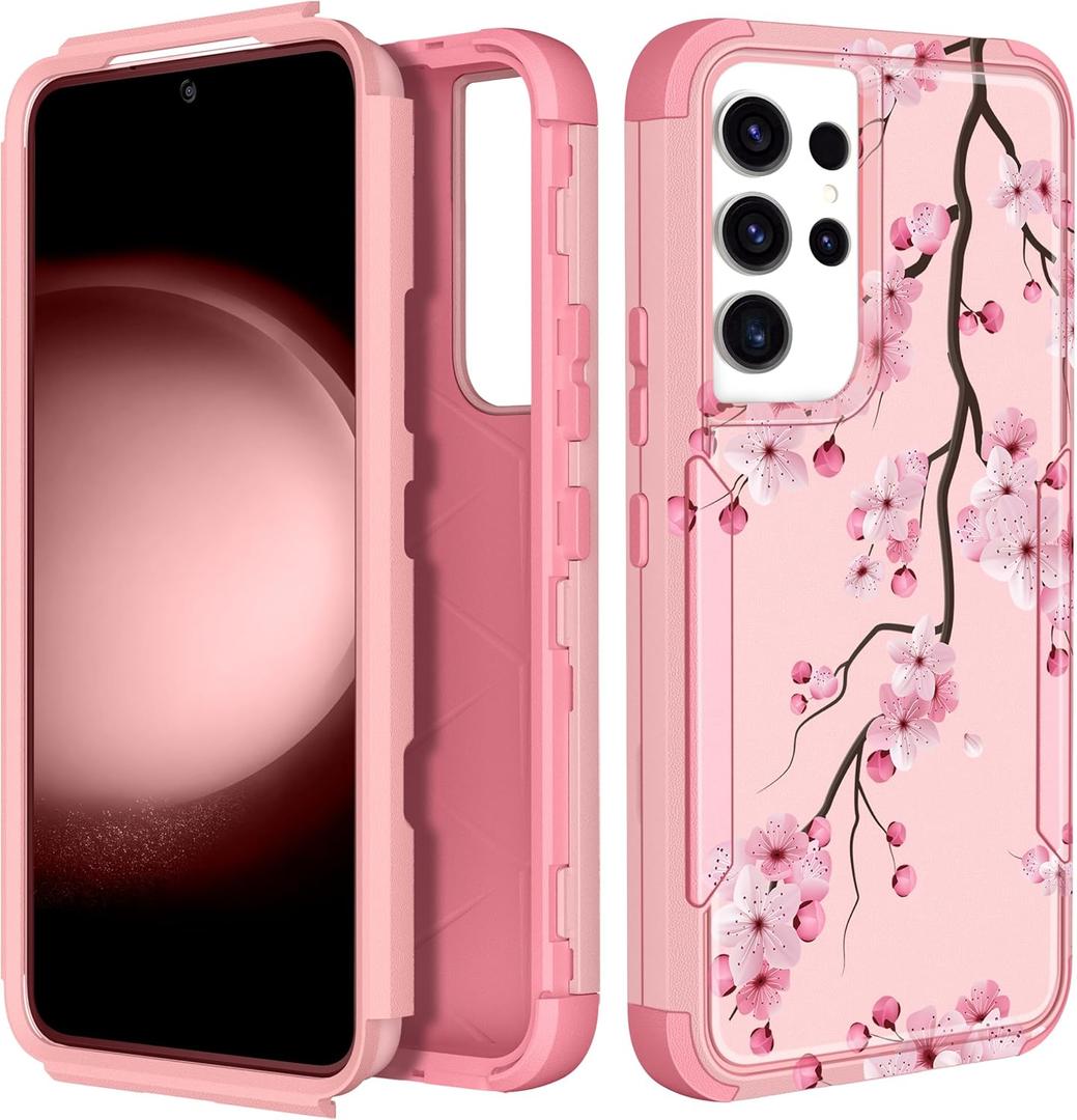 for Samsung Galaxy S21 Ultra Case - Women Cute Girls Phone Cover Cool Aesthetic Unique Design Teen Kawaii Flower Heavy Duty Protective Hard Shockproof Military Grade Funda for S21 Ultra (Blossom)