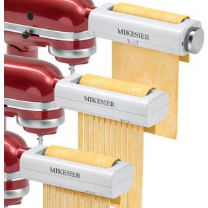 3 Pieces Pasta Maker Attachment for Kitchenaid Stand Mixers, Noodle Maker 3 PCs Set of Pasta Roller Fettuccine Cutter Spaghetti Cutter, Pasta Attachments Accessories with Cleaning Brush