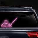 2 x Cute Cat Rear Wiper Sticker, High Reflective Funny Cat Dreaming Fish Sticker Cat Waving Tail Decal Reflective Stickers Car Rear Window Decoration Windshield Vinyl Sticker (Purple)