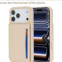 iCoverCase Compatible with iPhone 17 Pro Wallet Phone Case with Card Holder for Women Men, [RFID Blocking] Card Slots PU Leather Protective Wallet Case 6.3 Inch (Beige)