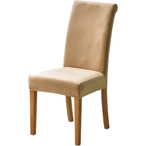 Velvet Chair Covers for Dining Chairs Set of 6, Stretchy Soft Parson Chair Covers Removable Washable Kitchen Dining Room Chair Slipcovers with Elastic for Universal Fit (Beige)