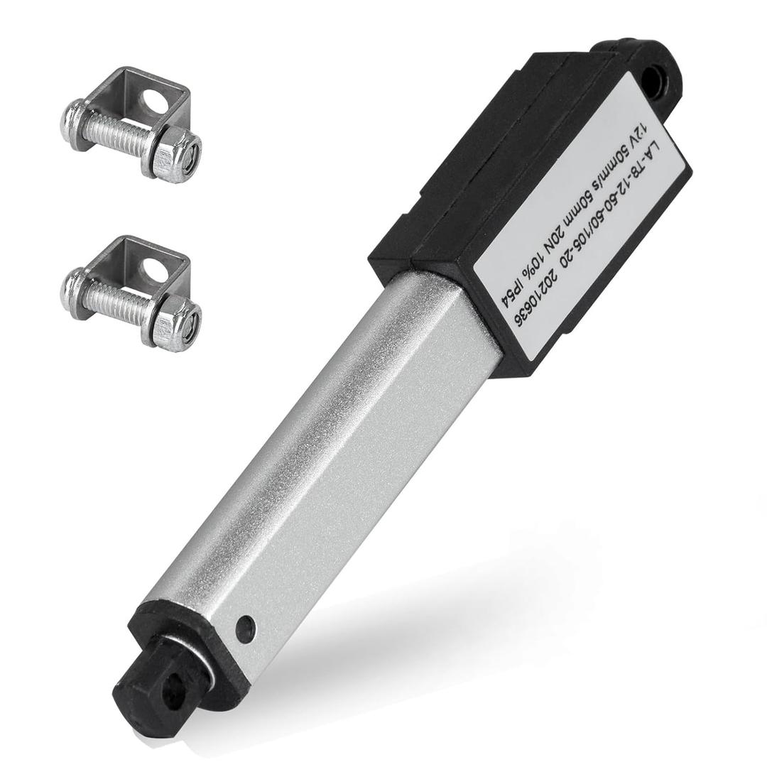 DC HOUSE Mini Electric Linear Actuator Stroke 2"Force 4.5 lbs12V | High-Speed 1.97"/secWeight 0.15KG Ideal for Intelligent Range Hood, Fan Blades, Cabinets, Window Opener, Robotics, Home Automation