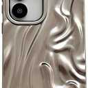 Caseative for Samsung Galaxy S24 Ultra Case,Pleated Water Ripple Chrome Wave Pattern Soft Compatible with Samsung Case (Silver,Samsung Galaxy S24 Ultra)