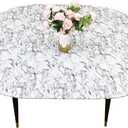Pioggia Oval Vinyl Fitted Tablecloth with Flannel Backing Elastic Table Cloth Waterproof Oil-Proof Plastic Table Cover Best for Up to 48" x 68"
