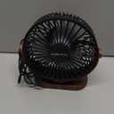 SWEETFULL 6.5 Inch USB Small Desk Fan, 3 Speeds Quiet Portable Desktop Table Fan, 360 Adjustment Personal Mini Fan for Home Office Car Outdoor Travel (Black wood grain)