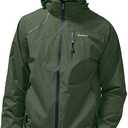 Mens Lightweight Waterproof Jacket Windproof Rain Hooded jackets for Running Hiking Cycling Travel L, Olive Green