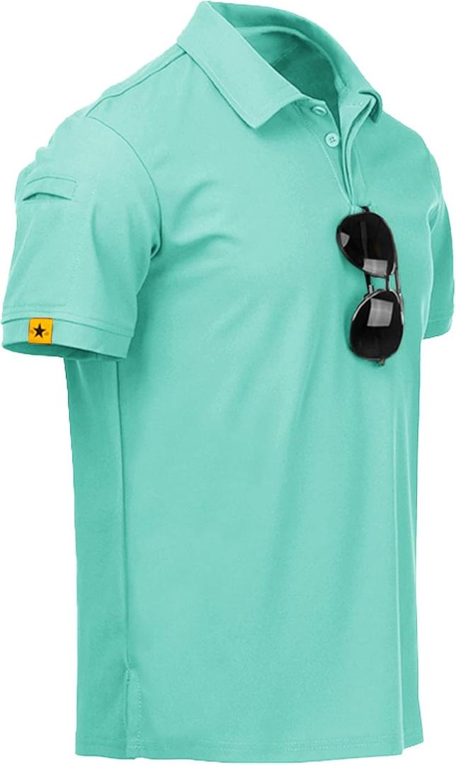 ZITY Mens Polo Shirt Short Sleeve Sports Tactical T-Shirt Athletic Golf Polos Daily Casual Stylish Collared Shirts for Men (XX-Large)