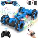 RC Car Gesture Sensing Stunt Car, Toys for Boys Girls 6-12, Best Gifts for Kids Boys 6 7 8 9 10 11 12 Years Old, 2.4GHz 4WD RC Toy Off-Road 360 Rotate All-Round Drift with Lights Music (Blue-black)