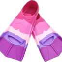 Kids Swim Fins,Comfortable Silicone Flippers for Swimming and Diving,Size Suitable Beginners Kids Girls Boys Adults (XS ( US Kids 13.5-1 ), AAB-Colorful)