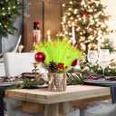 12PCS Christmas Tree Topper, 17 Inch Christmas Tree Decorations Green Curly Xmas Tree Picks with Gold Balls Elf Ornaments Stems for Xmas Tree Decor Wreath Party Gift