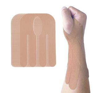 Kinesiology Tape for Wrist Precut, 12pc Waterproof & Breathable Elastic Athletic Tape Hand Sports Joint Muscle Tape Patches, Baseball, Bowling Wrist Tapes Sports Joints Muscle Support (Flesh)