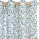 BGment Curtains for Living Room 84 inches Long - Blue Floral Leaf Paisley Pattern Drapes for Vintage French Country Farmhouse Light Filtering Grommet Window Treatments, 2 Panels, 52 x 84 Inch