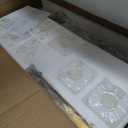 Brushed Gold Bathroom Vanity Light,5-Light Bathroom Light Fixtures with Square Frosted Glass,Gold Bathroom Wall Lamp Sconces for Mirror Bedroom,Living Room Hallway,E26