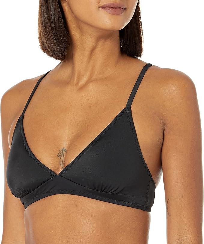 Amazon Essentials Women's Classic Bikini Swimsuit Top, Black, S  