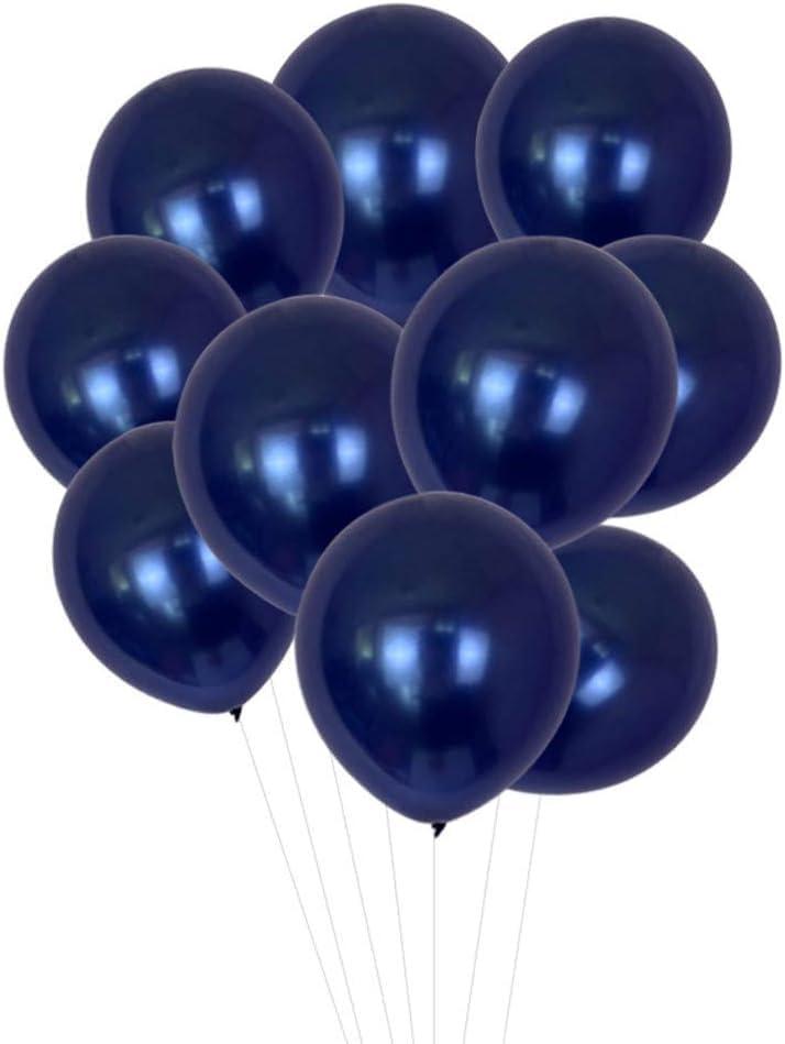 200 Pack Navy Blue Balloons 5 Inch Chrome Round Helium Pearl Dark Blue Balloons for Wedding Birthday Christmas Party Decoration