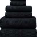 Oversized Bath Towels Extra Large 40x80 Inches Bath Sheets for Adults Super Soft Quick Dry Highly Absobent Microfiber Shower Towels (6 Piece, Black)