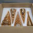 Ochine Set of 5 Illuminated Mercury Glass Trees Christmas Decorations, Mercury Glass Christmas Trees Xmas Tree Figurine for Xmas Holiday Decor Home Party Centerpiece Mantel Gift