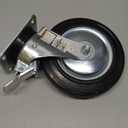 8 in. Cushioned Rubber Swivel Caster with Brake