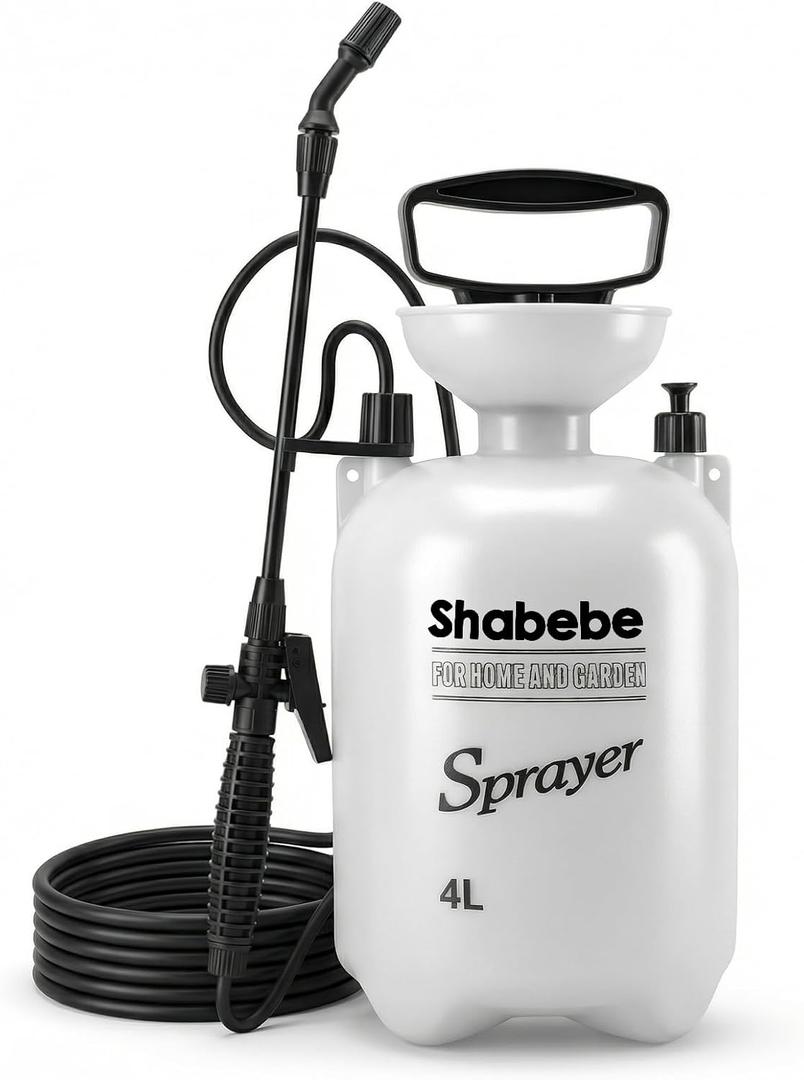 Pump Garden Sprayer for Rock Glue & Mulch Glue, 4L Heavy-Duty Sprayer with 4 Nozzles, Anti-Clog Design for Pea Gravel, Mulch, Landscape Adhesive Application
