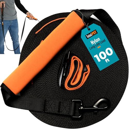 100ft Long Leash for Dogs - Long Line Dog Leash for Training Recall/Commands at Distance - Nylon, Heavy Duty - Ideal for Large & Small Breeds
