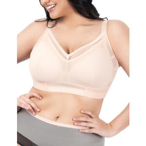 Full Coverage Minimizer Bras for Women No Underwire Plus Size Wireless Bras Unlined Support Comfort Everyday Bra - Nude 36G