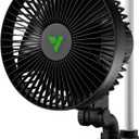 VIVOSUN AeroWave A6 Grow Tent Clip Fan, 6" Auto Oscillating Fan, Secure Non-Slip Clamp, Strong Air Circulating, and Low Noise, for Hydroponic Ventilation, 1-Pack