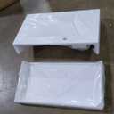 GESIPOR 32"x19" Wall Mount Bathroom Vanity with Sink Stone Resin Floating Vanity Sink Rectangular Vessel Sinks for Bathroom White Trough Art Basin with Shelf Layer