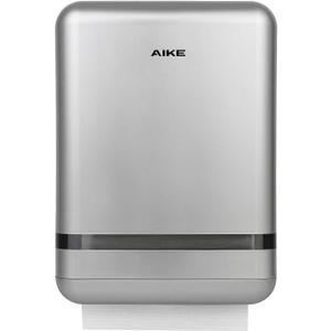 AIKE 400 Sheets Multifold Paper Towel Dispenser Wall Mount for Commercial with Lock Large Capacity, Silver(Folded Size 9.0" x 3.5" Or Smaller)