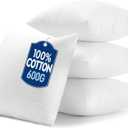 MIULEE 20x20 Pillow Inserts with Cotton Cover,Set of 4 100% Virgin Microfiber Throw Pillows for Couch Sofa and Bed