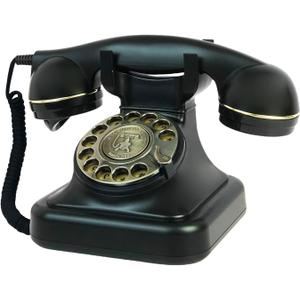 Retro Telephone, TelPal Black Corded Telephones of 1930s, Vintage Landline Home Phone, Decorative Old Fashion House Phones, Wired Analog Phone for Home/Office/Hotel/School