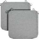 FUNHOME Outdoor Chair Cushion Covers 2 Pack, No Insert! Patio Cushion Covers Replacement 20" x 18" x 4", Water Resistant Chair Cushion Slipcovers, Light Grey (Covers ONLY)