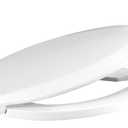 Centoco Elongated Toilet Seat, Open Front with Cover, Heavy Duty Commercial, Stainless Steel Self Sustaining Hinge, Plastic, Made in the USA, 820STSS-001, White