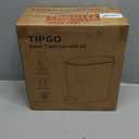 TIPGO Slim Bathroom Trash Can with Lid Soft Close, Step Pedal, 6 Liter / 1.6 Gallon Stainless Steel Trash Bin, Small Garbage Cans for Bedroom, Office, Kitchen (White)