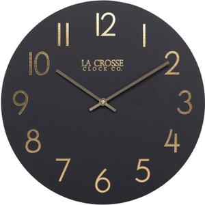 La Crosse Clock 404-3841C 15.75-inch NYX MDF Analog Quartz Wall Clock