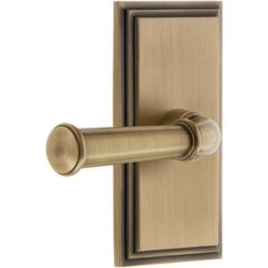 Grandeur 825362 Carre Plate Privacy with Georgetown Lever in Vintage Brass, Privacy - 2.375