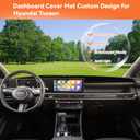 Dash Mat Custom Fit 2025 2026 Hyundai Tucson (Not for HUD), Premium Carbon Fiber Non-Slip Dashboard Protector & Sunshield, UV-Blocking, Anti-Glare, Fade-Resistant (Black)