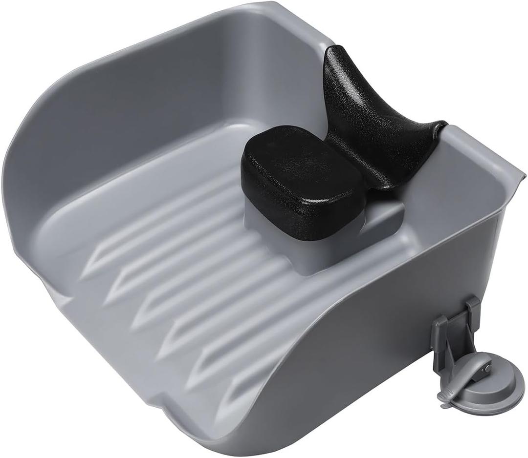 Portable Shampoo Basin Hair Wash - Kaleurrier Hair Washing Station Shampoo Tray for use at Home for Sink Bathtub - Tear-free Rinser for Baby Toddler Kids Elderly Bedridden Disabled Patient(Grey) (Gray)