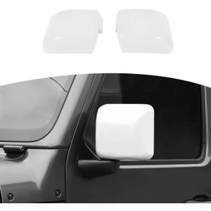 RT-TCZ for Jeep JL Side Mirror Cover Trim White for Jeep Wrangler JL JLU 2018-Present for Gladiator JT 2020-Present White Exterior Accessories 2pcs