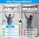 MEXAU Silver Tension Curtain Rods for Windows 41-118 Inches Heavy Duty Tension Rod Adjustable Curtain Rods No Drilling for Bathroom Living Room Outdoor Patio Hold Up Blackout Curtains and Non Slip