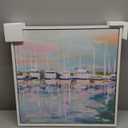 Coastal Dock Framed Sailing 1 Piece Canvas Wall Art, 21" x 21", White Frame