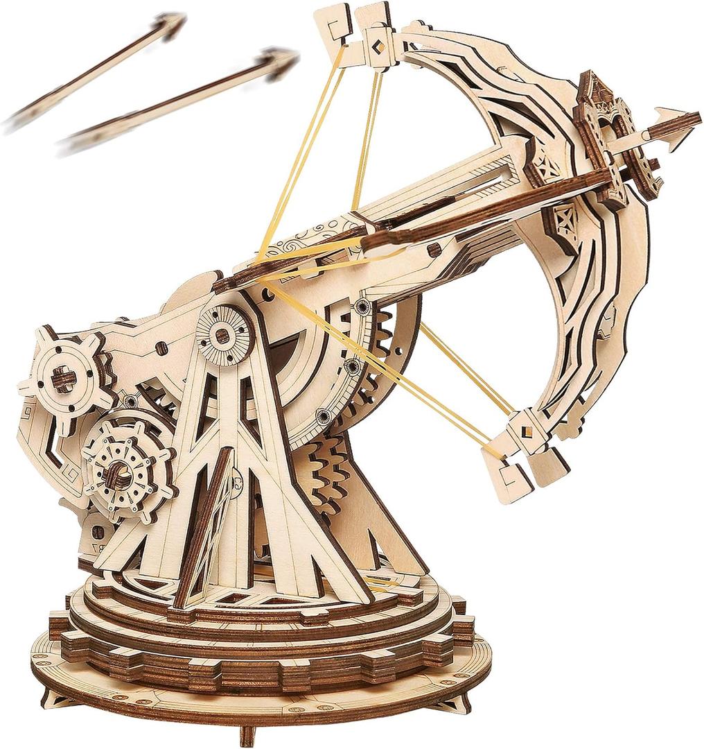 Rowood 3D Wooden Puzzles Catapult Kit for Adults, DIY Catapult Mechanical Wooden Model Kits Toys to Build for Adult, Cool Birthday Gift Choice