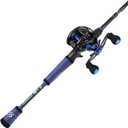 Sougayilang Speed Bass Fishing Rods, Porable Light Weight High Carbon 4 Pc Blanks for Travel Freshwater Fishing-Spinning & Casting (2.1M/6.89FT with Right Handed Reel)