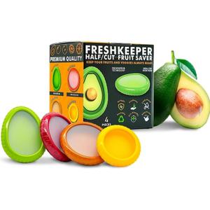 Silicone Fruit and Vegetable Anti-Oxidation Storage Box, Fresh Pods For Storage, Avocado Saver For Fridge, Set of 4 Reusable Storage Containers for Fridge, Fresh Pods.