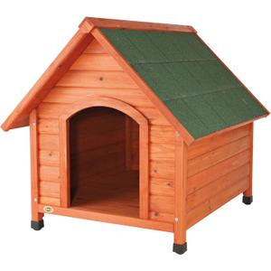 TRIXIE Natura Cottage Dog House Outside Dog House for Large Dogs with Weatherproof Sealer & Peaked Roof, Wooden Dog House with Adjustable Legs for Large Dogs 40 x 33 x 34.5 in Brown)