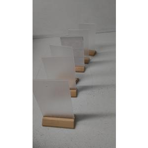 6 Pcs Wood Place Card Holders, Wooden Table Number Stands, Wooden Picture Holders Stands for Acrylic Signs, Wedding/Ceremony/Home/Party/Decoration Holders